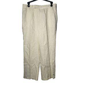 Lauren Ralph Lauren Womens Linen Striped Pants Size 10 Lagenlook Beach Career